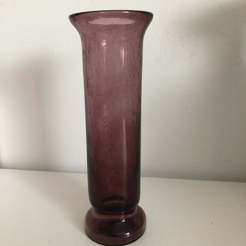 Art Nouveau Purple Glass Blown Slender Vase
